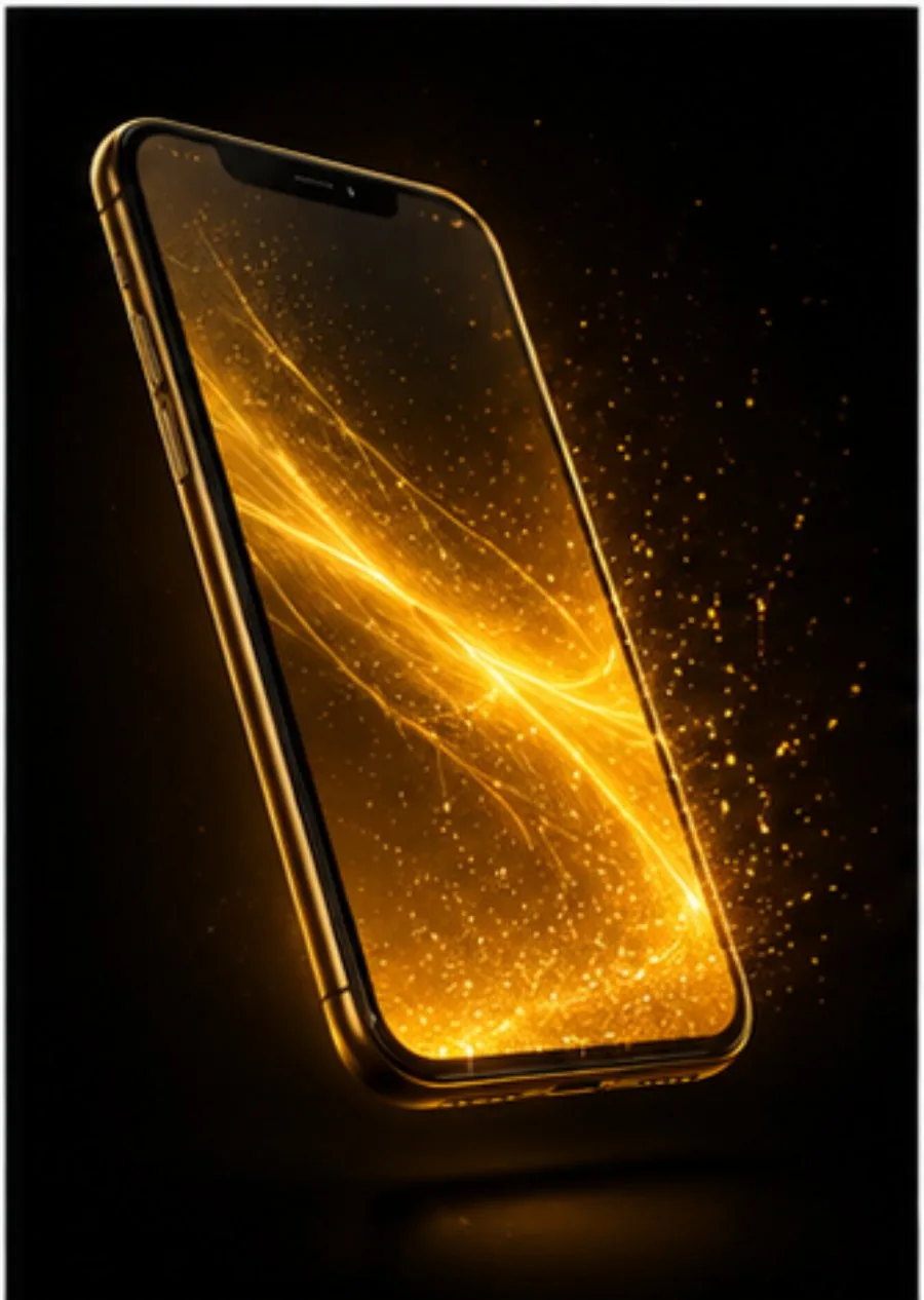 App Goldbet Android smartphone com luz dourada